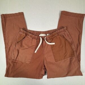 Hei Hei Anthropologie Canvas Straight Leg Tie Waist Pants XS Orange Boyfriend EC